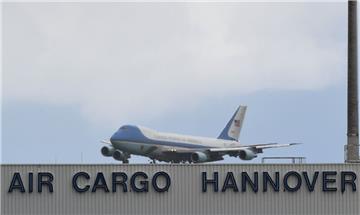Präsident im Anflug. Die Air Force One am Sonntag im Landeanflug auf Hannover.