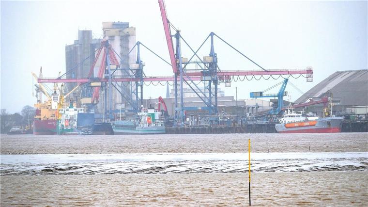 Bau von Wasserstoffanlage im Braker Hafen beginnt Schiffe liegen im Hafen von Brake.