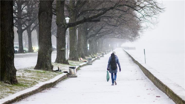 Schnee in der Landeshauptstadt. 