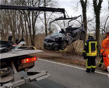 Schwerer Unfall auf der B71.