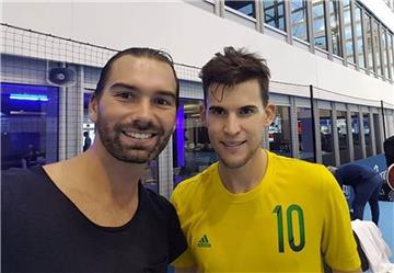 Selfie nach dem Trainingsmatch: Peter Torebko (links) mit dem österreichischen Weltranglisten-Siebten Dominic Thiem.