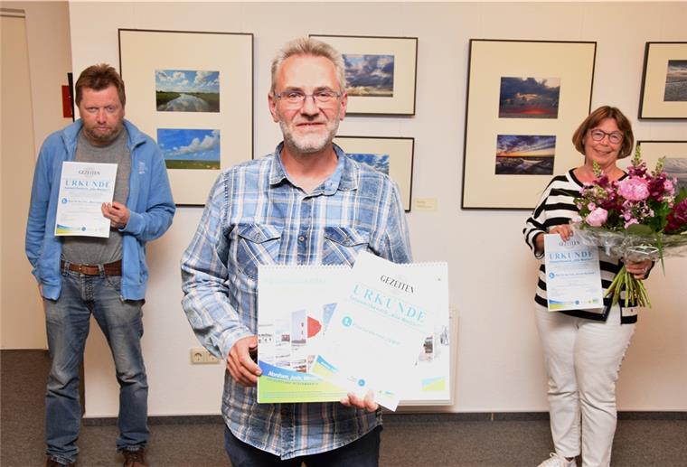 Sie reichten aus Sicht der Jury die schönsten Fotos ein (von links): Bernd Bultmann (zweiter Platz, Tossens), Kai Kinghorst (erster Platz, Berne) und Liane Hodel (dritter Platz, Burhave).