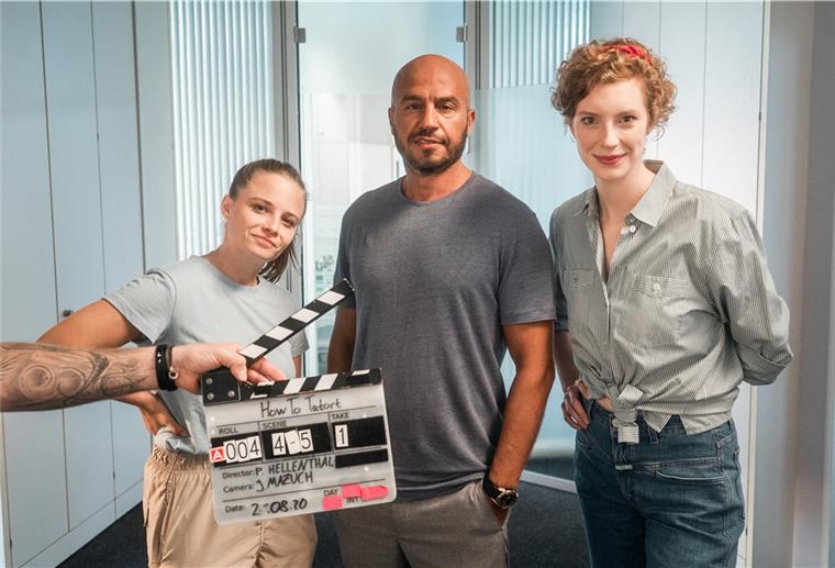 Sie sind die Neuen (v.l.): Jasna Fritzi Bauer, Dar Salim und Luise Wolfram drehen in Bremen eine sechsteilige Mini-Serie, die mit viel Ironie zeigt, wie sie sich auf ihre Rollen als Ermittler vorbereiten.
