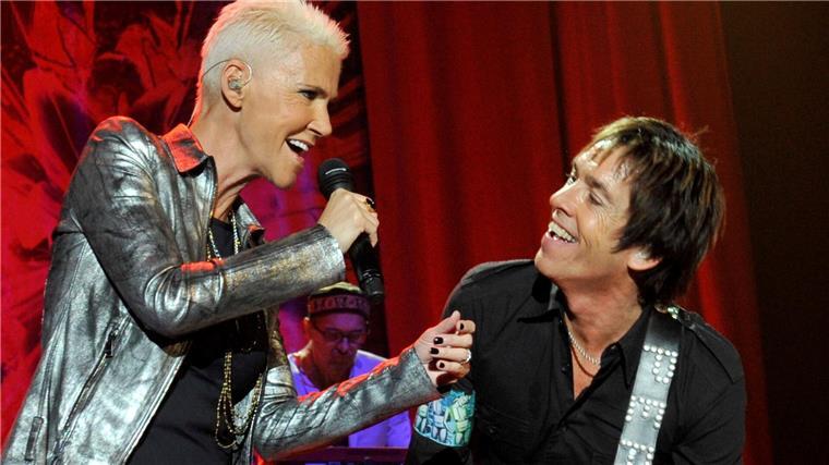 Erstes Roxette-Konzert mit neuer Sängerin in Deutschland Sie waren ein eingeschworenes Team und wurden weltweit gefeiert: Marie Frederiksson und Per Gessle (Archivbild).