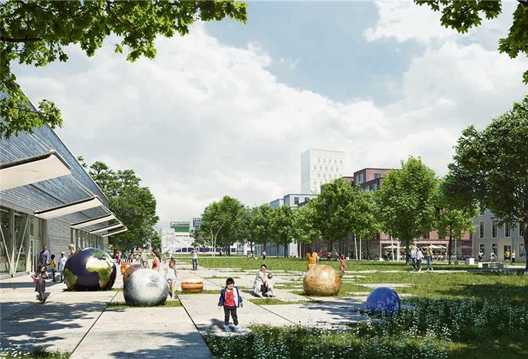 Linke fordert Einblick in Bauplanung für Werftquartier So könnte das Werftquartier in Bremerhaven einmal aussehen, wenn es nach dem Entwurf des Architektenstudios Cobe geht.