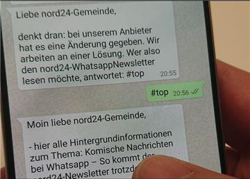 So sieht der Chat-Verlauf mit dem nord24-Newsletter nun täglich aus.