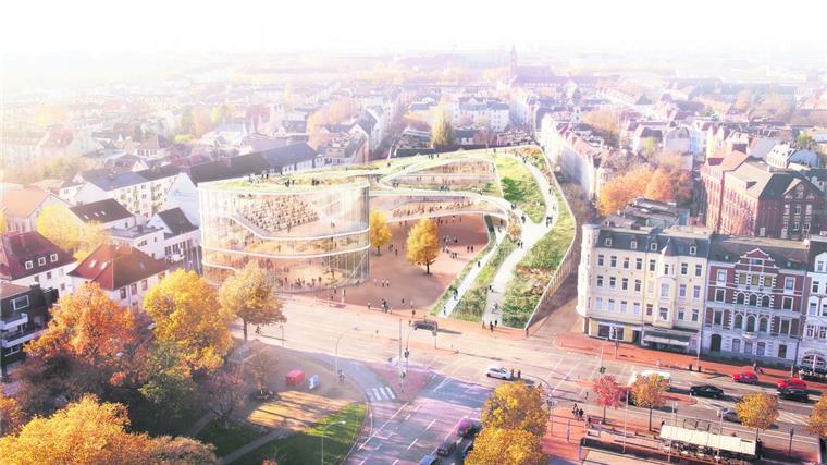 CDU hat die Vision von einem Uni-Institut mitten in Lehe So sieht der Entwurf für das Landesinstitut in Bremerhaven aus. Nach den Vorstellungen der CDU könnte es an der Hafenstraße auf dem Gelände zwischen Eupener Straße und Uhlandstraße entstehen.