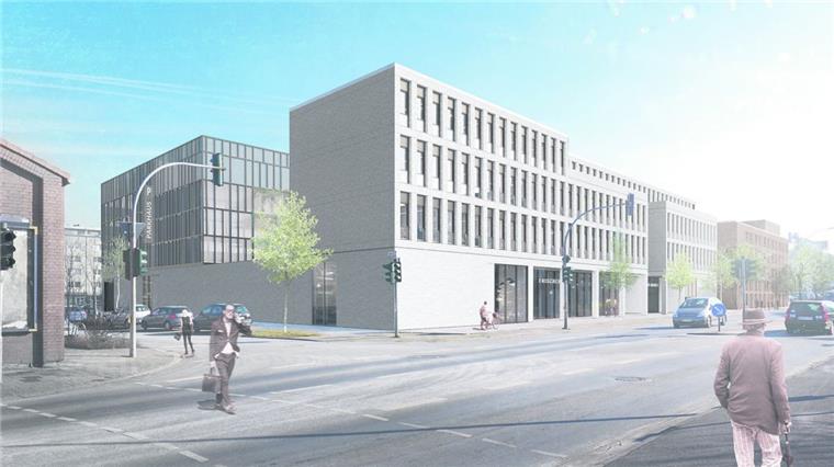 Barkhausenstraße in Bremerhaven: Parkplatznot nimmt zu So soll das Dienstleistungszentrum mit Supermarkt, Biomarkt, Büros und Parkhaus an der Barkhausenstraße aussehen. Binnen zwei Jahren muss gebaut werden.
