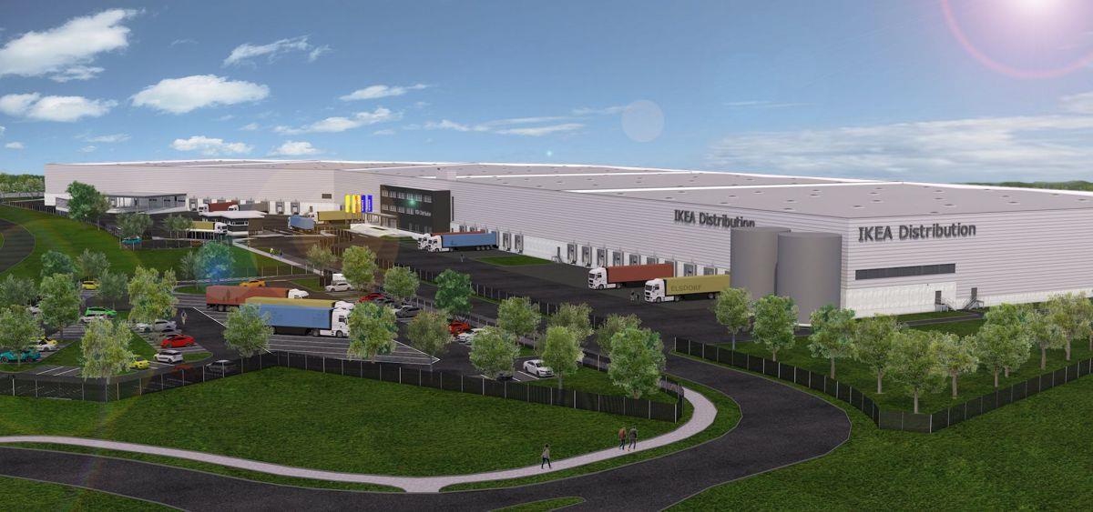 Ikea will von Elsdorf bei Zeven ganz Norddeutschland beliefern So soll das neue Distributionszentrum von Ikea in Elsdorf einmal aussehen, wenn es fertig ist. Hier werden rund 150 Arbeitsplätze entstehen.