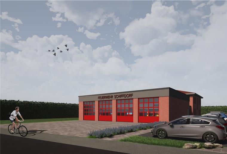 Schiffdorf: Neues Feuerwehrhaus nimmt Form an So soll das neue Feuerwehrhaus in Schiffdorf aussehen.