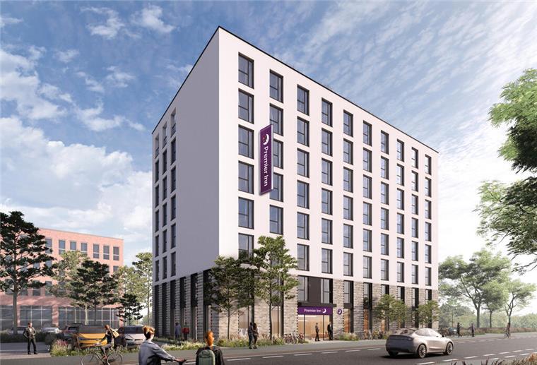 Neues Premier Inn in Bremerhaven: Baustart für nachhaltiges Hotelprojekt So soll das „Premier Inn“ an der Schleusenstraße aussehen.