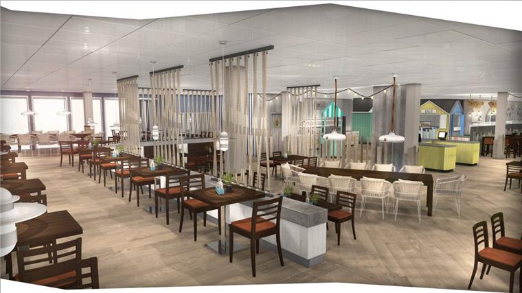 Bremerhaven: Karstadt baut Restaurant für eine halbe Million Euro um So soll das umgebaute Karstadt-Restaurant unter dem Namen "Haven 1827" aussehen, wenn es fertig ist.