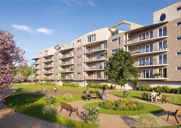 So soll das Wohnquartier aussehen, das die Thieling-Gruppe an der Hansingstraße errichten möchte.