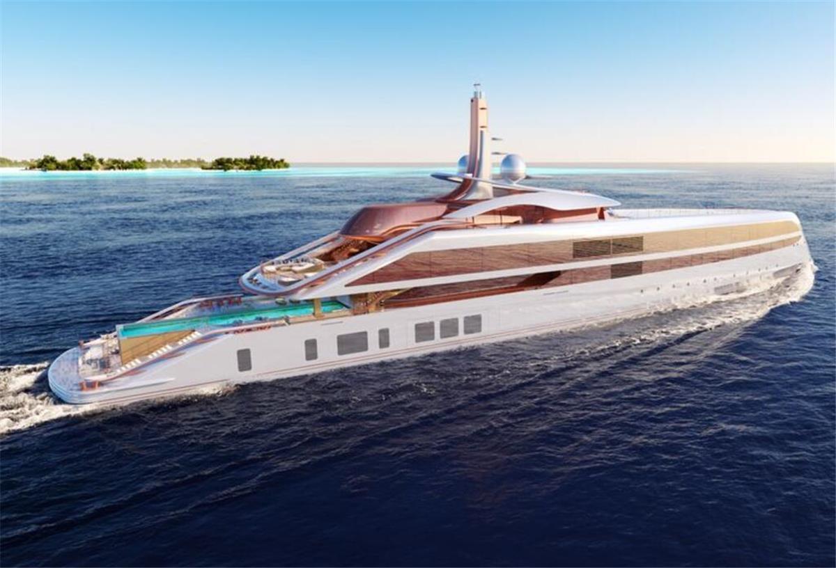 Visualisierung der Superyacht "Elf"