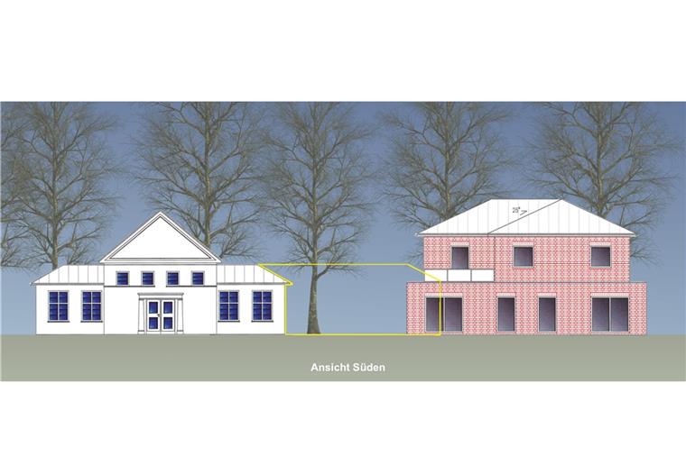 Aus Nordenhamer Leichenhalle wird Wohnhaus So sollen die Leichenhalle und das neue Mehrfamilienhaus aussehen.