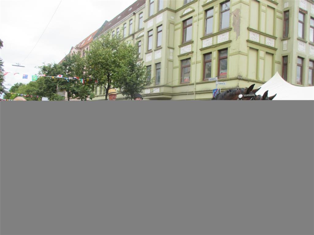 Sogar eine Pferdekutsche war beim Fest in der Goethestraße unterwegs.