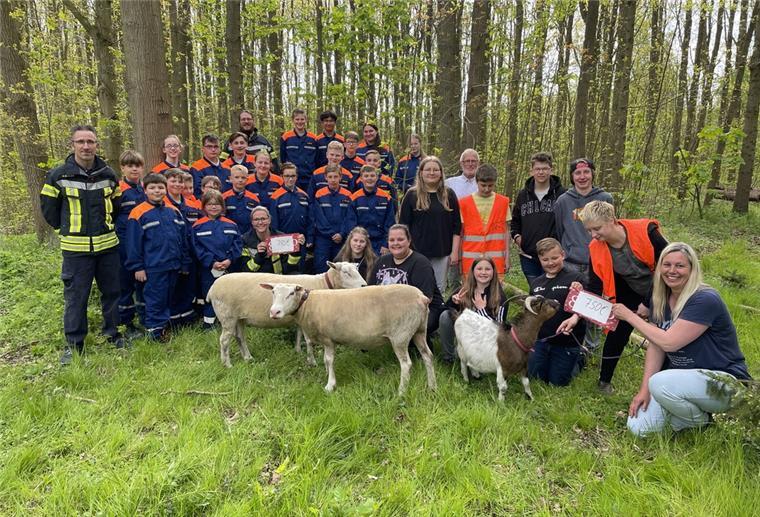 Märchenhaftes im Nordenhamer Stadtwald Spendenübergabe im Märchenwald: Die Jugendfeuerwehr Nordenham und die Jugendfarm freuten sich über je 750 Euro.