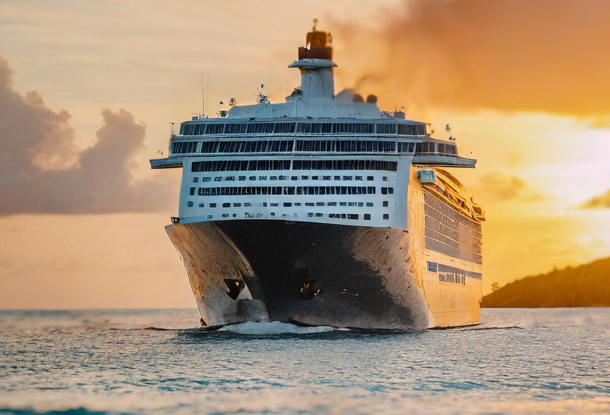 Urlauber werden Zeugen: Kreuzfahrt wird zu dramatischer Rettungsaktion im Mittelmeer Ein Schiff fährt in den Sonnenuntergang.