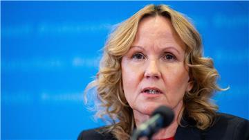 Steffi Lemke  spricht zum Abschluss der zweitägigen Herbstsitzung der Umweltminister in Münster.
