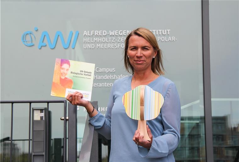 UN zeichnet Bremerhavener Awi für Austernzucht-Projekt aus Stellvertretend für das Proceed-Team hat Projektleiterin Dr. Bernadette Pogoda eine offizielle Urkunde, ein Auszeichnungsschild und einen kleinen „Vielfalt-Baum“ aus Holz erhalten, der symbolisch für die Naturvielfalt steht.
