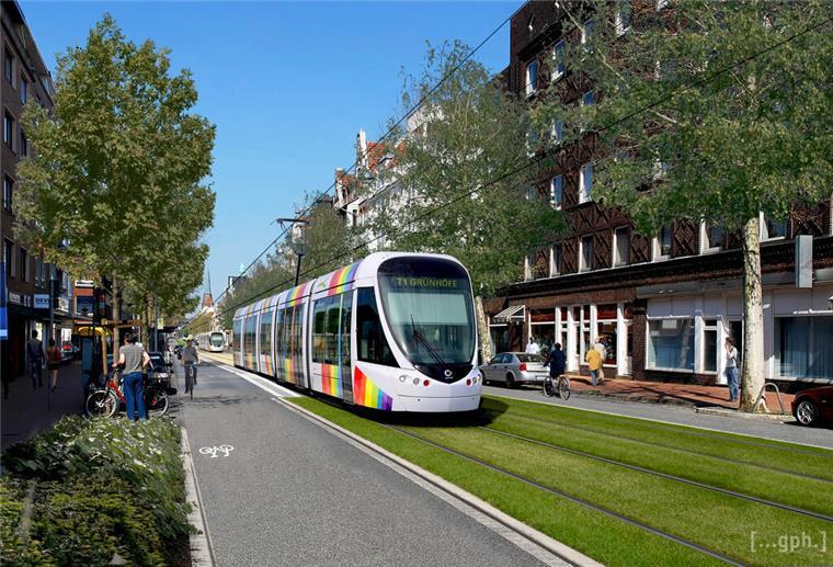 Wird es ein Comeback der Straßenbahn in Bremerhaven geben? Straßenbahn in Bremerhaven: Bislang steht noch nicht fest, ob sich das lohnen wird. Visualisierung: VCD