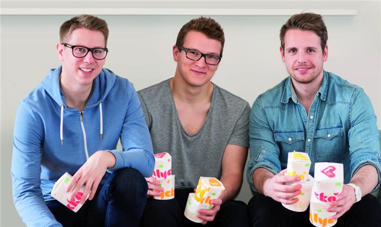 Cuxhavener feiert riesigen Erfolg mit Frozen Yogurt und Müsliriegeln Sven Perten, Felix Leonhardt und Johannes Nass (von links) haben mit Lycka großen Erfolg.