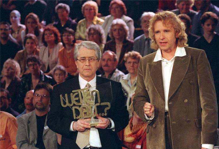 Frisch in TV-Rente - Thomas Gottschalk wird 75 Thomas Gottschalk und der Erfinder von „Wetten, dass..“: Frank Elstner. (Archivbild)
