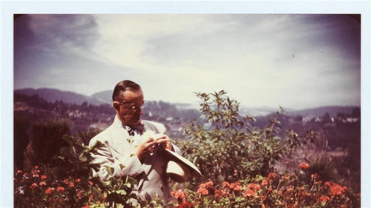 Thomas Mann in den 40er Jahren in Pacific Palisades. 