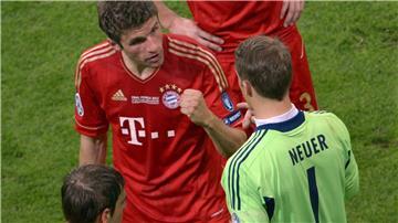 Thomas Müller (l) und Manuel Neuer beim Finale dahoam 2012.