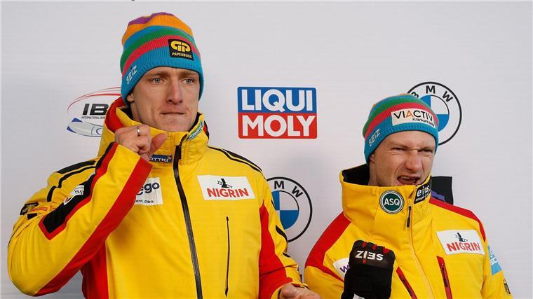 Bob: Friedrich-Topmann will Olympia-Gold nun mit Konkurrent Thorsten Margis (l) will nun Olympia-Gold mit Team Johannes Lochner und fährt dann gegen seinen eisntigen Pilotne Francesco Friedrich.