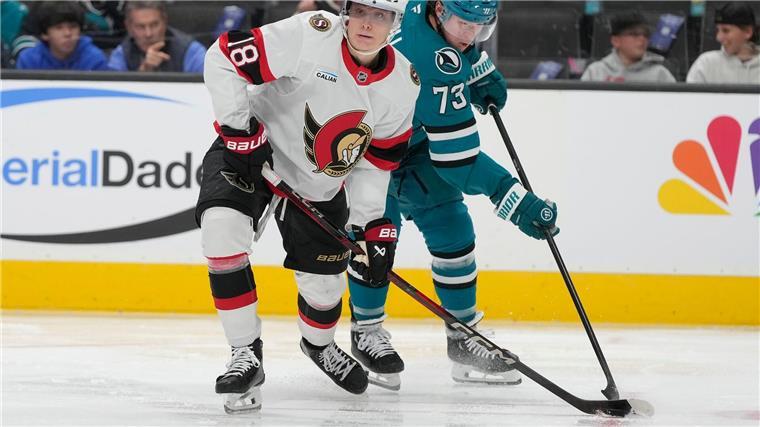 Tim Stützle gewinnt deutsches NHL-Duell gegen Nico Sturm Tim Stützle verzeichnete bei Ottawas Sieg in San Jose drei Assists.