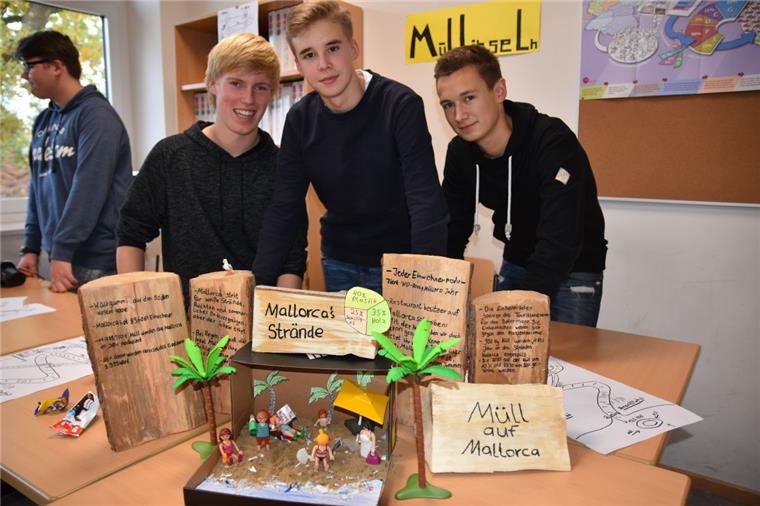 Sittensen: Müll-Vermeidung ist das Ziel Tom, David und Moritz aus der 10a 21 hatten „Müllinseln“ zum Thema gemacht und dazu Mallorca kritisch unter die Lupe genommen.