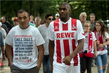 Top-Torjäger Anthony Modeste kommt  nach Bremerhaven. Am 12. August  tritt der 1. FC Köln im DFB-Pokal bei der Leher TS an. Foto  Gambarini/dpa  