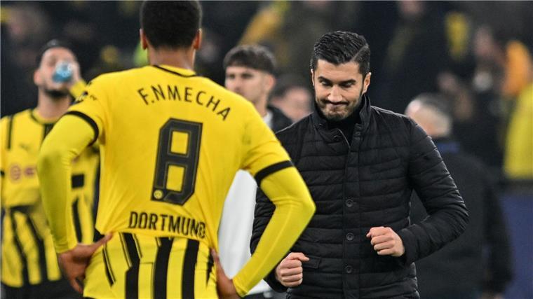 Joker Malen erlöst Dortmund: „Gehen glücklich nach Hause“ Trainer Nuri Sahin ballt die Fäuste vor Freude.