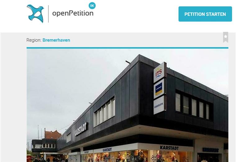 Petition gegen Karstadt-Aus gestartet Über 400 Leute haben bis Freitag bereits die Petition unterschrieben.
