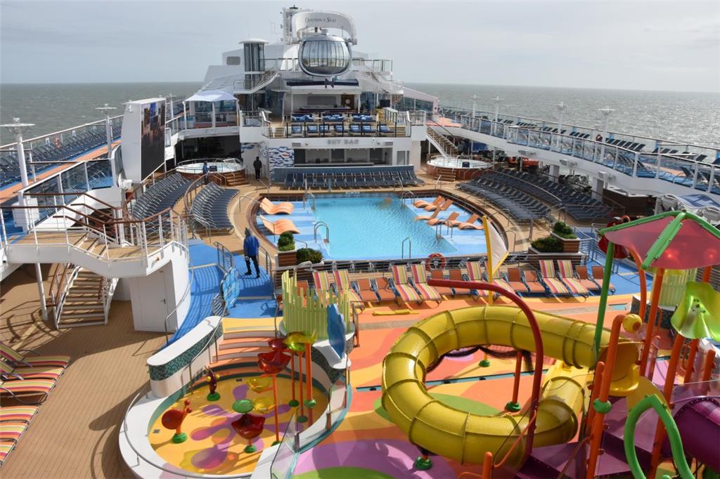 Überblick über das oberste Deck der &quot;Ovation of the Seas&quot;.