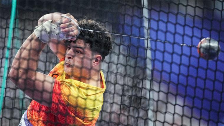 Deutsche Leichtathleten klettern bei Team-EM auf Rang sieben Überzeugte bei der Team-EM: Hammerwerfer Merlin Hummel.