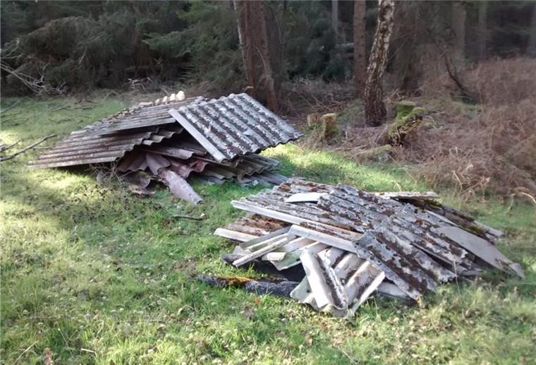 Sittensen: Eternitplatten im Thörenwald abgeladen Unbekannte haben im Thörenwald bei Freetz illegal Eternitplatten entsorgt.