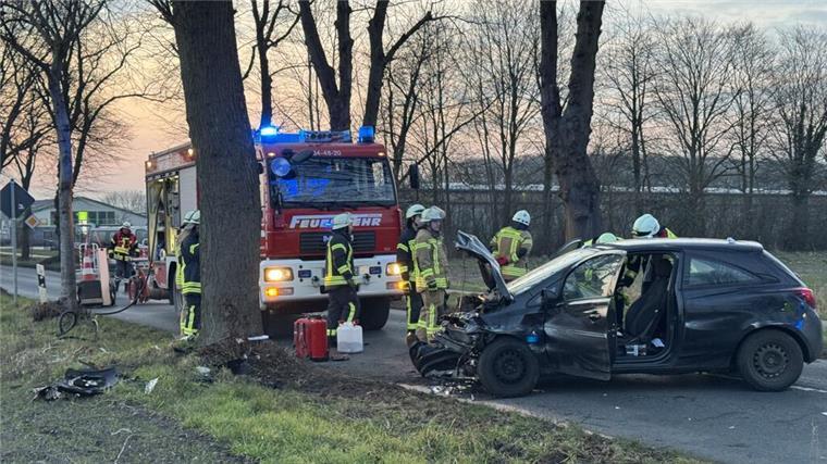 Frontalcrash gegen Baum: 26-Jähriger schwer verletzt Unfall Auto Baum