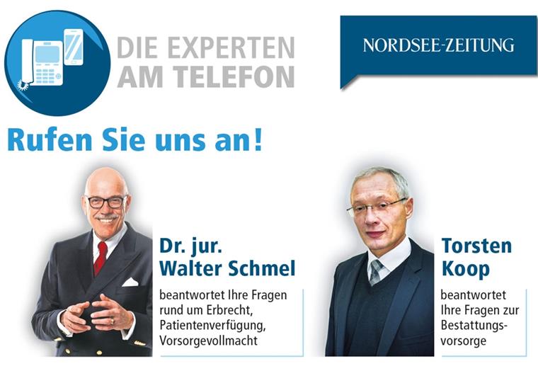 Experten beantworten Fragen zum Tabuthema Experten-Telefon zum Thema Erbrecht und Bestattung
