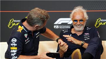 Unverkennbar, Christian Horner und Flavio Briatore (r) hatten ihren Spaß.