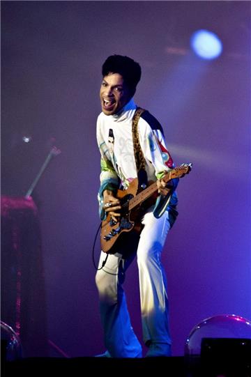 US-Sänger Prince bei einem Auftritt beim Roskilde Festival in Dänmark. 