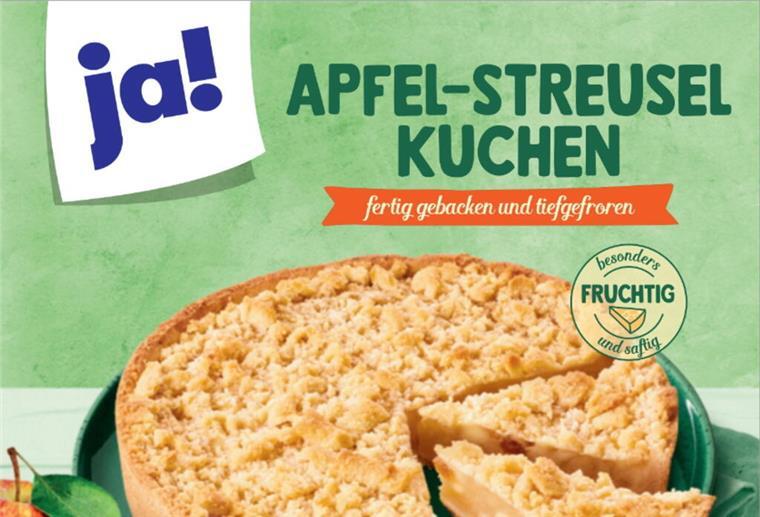Rückruf gestartet: In diesem Apfelkuchen können sich Metallteile befinden Rückruf ja! Apfel-Streuselkuchen, 1250g, mit dem Mindesthaltbarkeitsdatum 05/2026 und Charge 5036