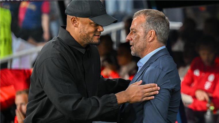 Verlierer Vincent Kompany (l) und Sieger Hans Flick (r). 