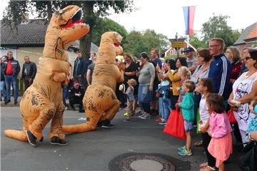 Viele farbenfrohe Gruppen nahmen am Festumzug des Ovelgönner Pferdemarkts teil. ...