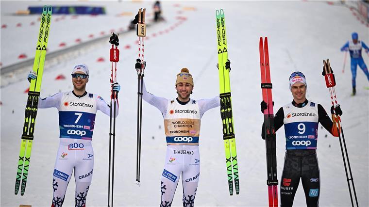 Kombinierer Geiger holt WM-Bronze bei Riibers Abschieds-Show Vinzenz Geiger (r) gewinnt seine vierte Medaille von Trondheim.