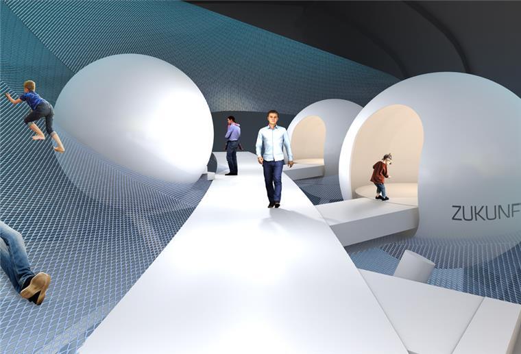Neu und futuristisch: Bremerhavens Klimahaus will umbauen Von der Außenhülle des Klimahauses bis hin zur obersten Galerie soll sich das begehbare Energienetz spannen.