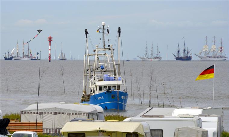 Trotz Regen: Wurster Nordseeküste bleibt beliebtes Urlaubsziel Vor allem während der Sail in Bremerhaven waren die Campingplätze an der Wurster Küste – hier Wremen – stark gefragt.