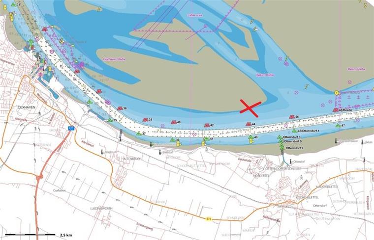 Vor Cuxhaven ist der Tanker in der Elbe auf Grund gelaufen.