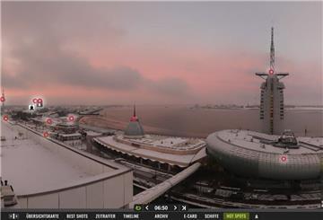 Was für ein herrlicher Anblick: Bremerhaven am Mittwochmorgen - mit Schnee überzuckert und von einem wunderbaren Morgenrot vergoldet.